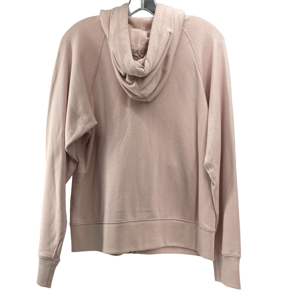 Uniqlo Women Hoodie Full Zip Sweatshirt Pink Cotton Blend Medium NWT - Picture 2 of 7